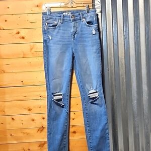 Lovers + Friends Jeans Ricky Low Rise Stretch Skinny in Denim Harper Blue 24